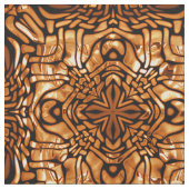 Orange Brown Bali Batik Style Paisley Pattern Stoff (Nahaufnahme)