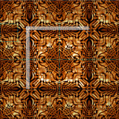 Orange Brown Bali Batik Style Paisley Pattern Stoff (Kachel)