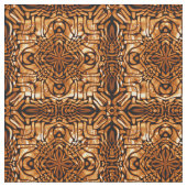 Orange Brown Bali Batik Style Paisley Pattern Stoff (Nahaufnahme)