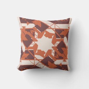 Orange Brown Beige Mittelmeer Abstrakte Blume Kissen