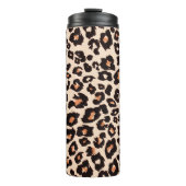 Orange Brown Black Leopard Animal Print Thermosbecher (Vorderseite)