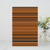 Orange Brown Black Stripes Briefpapier (Stehend Vorderseite)