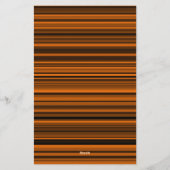 Orange Brown Black Stripes Briefpapier (Rückseite)
