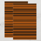 Orange Brown Black Stripes Briefpapier (Vorne/Hinten)