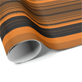 Orange Brown Black Stripes Geschenkpapier (Rolleneckpunkt)