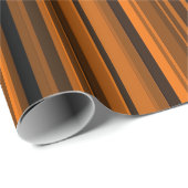 Orange Brown Black Stripes Geschenkpapier (Rolleneckpunkt)