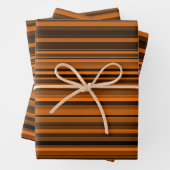Orange Brown Black Stripes Geschenkpapier Set (Beispiel)