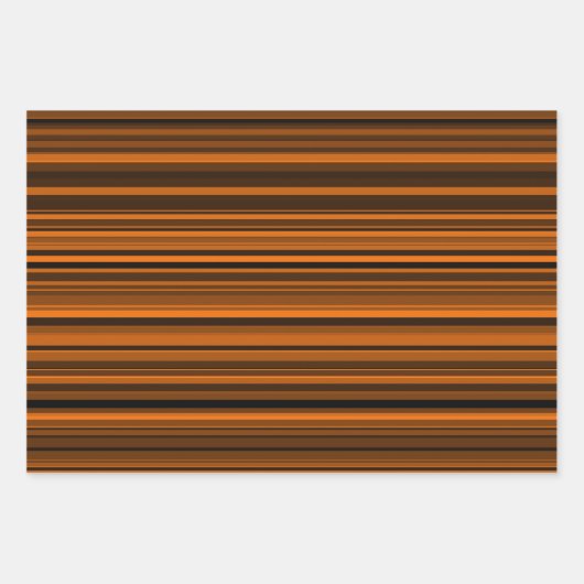 Orange Brown Black Stripes Geschenkpapier Set (Vorderseite)