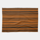 Orange Brown Black Stripes Geschirrtuch (Horizontal)