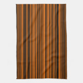 Orange Brown Black Stripes Geschirrtuch (Vertikal)