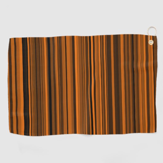 Orange Brown Black Stripes Golfhandtuch (Horizontal)