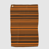 Orange Brown Black Stripes Golfhandtuch (Vorderseite)