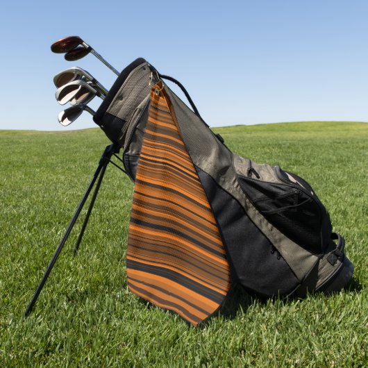 Orange Brown Black Stripes Golfhandtuch (Gras)