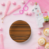 Orange Brown Black Stripes Pappteller (Party)