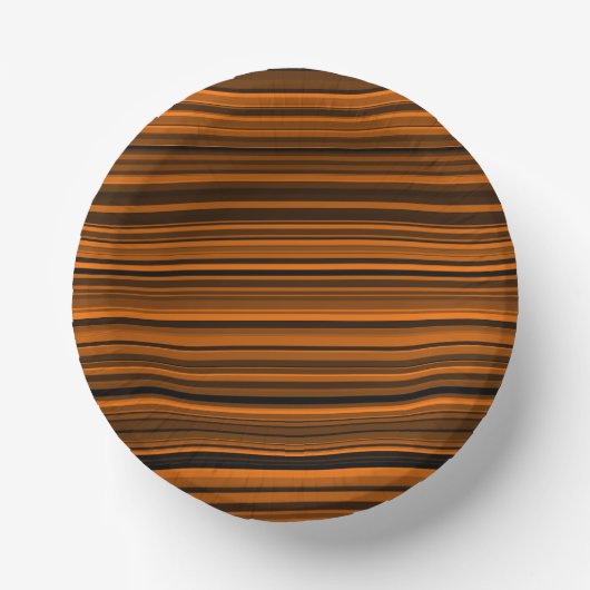 Orange Brown Black Stripes Pappteller (Vorderseite)