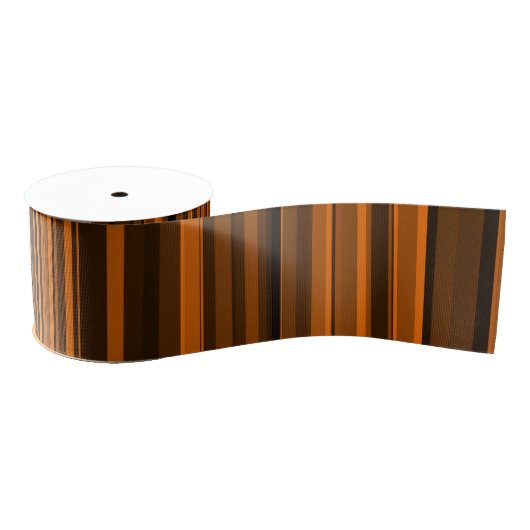 Orange Brown Black Stripes Ripsband (Spule)