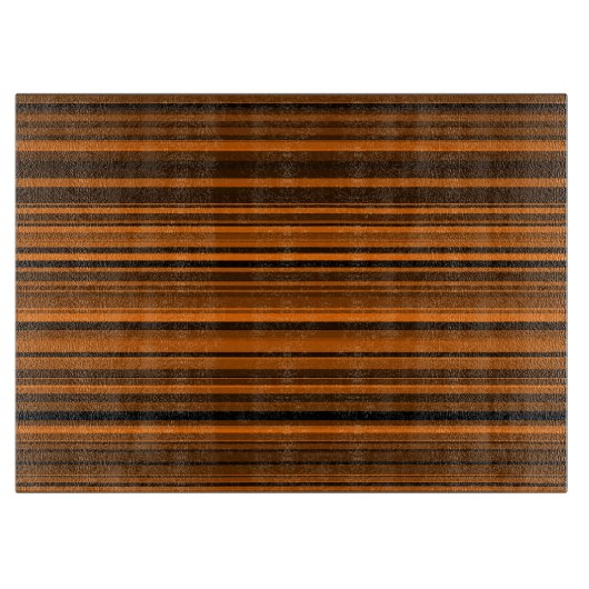 Orange Brown Black Stripes Schneidebrett (Vorderseite)