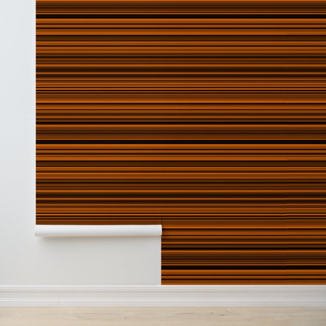 Orange Brown Black Stripes Tapete (Anwendung)