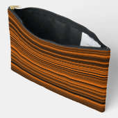 Orange Brown Black Stripes Zubehörtasche (Offen)