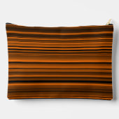 Orange Brown Black Stripes Zubehörtasche (Rückseite)