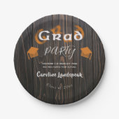 Orange Brown Blurred Typografy Graduation Party Pappteller (Vorderseite)