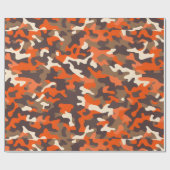 Orange & Brown Camouflage Geschenkpapier (Flach)