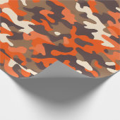 Orange & Brown Camouflage Geschenkpapier (Ecke)