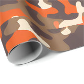 Orange & Brown Camouflage Geschenkpapier (Rolleneckpunkt)