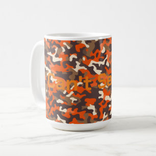 Orange & Brown Camouflage kann mich nicht sehen Kaffeetasse