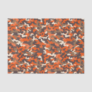 Orange & Brown Camouflage Seidenpapier