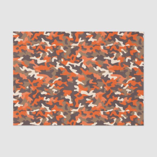 Orange & Brown Camouflage Seidenpapier (Vorderseite)
