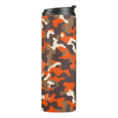 Orange & Brown Camouflage Thermosbecher (Nach links gedreht)