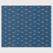 Orange Brown Cartoon Pferdegeflecht B'day Geschenk Geschenkpapier (Flach)