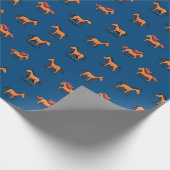 Orange Brown Cartoon Pferdegeflecht B'day Geschenk Geschenkpapier (Ecke)