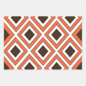 Orange Brown Diamond Geometric Geschenkpapier Set (Vorderseite)