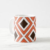 Orange Brown Diamond Geometric Kaffeetasse (Vorderseite Links)