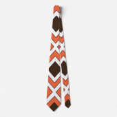 Orange Brown Diamond Geometric Krawatte (Vorderseite)