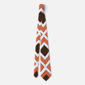 Orange Brown Diamond Geometric Krawatte (Rückseite)