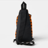 Orange Brown Diamond Schachbrett Pattern Crossbody Bag (Rückseite)