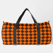 Orange Brown Diamond Schachbrett Pattern Duffle Bag (Rückseite)