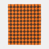 Orange Brown Diamond Schachbrett Pattern Fleecedecke (Vorderseite)