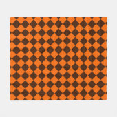 Orange Brown Diamond Schachbrett Pattern Fleecedecke (Vorderseite (Horizontal))