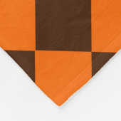 Orange Brown Diamond Schachbrett Pattern Fleecedecke (Ecke)
