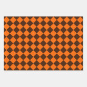 Orange Brown Diamond Schachbrett Pattern Geschenkpapier Set (Vorderseite)