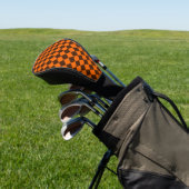 Orange Brown Diamond Schachbrett Pattern Golf Headcover (In SItu)