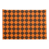 Orange Brown Diamond Schachbrett Pattern Kissenbezug (Rückseite-Rechts)