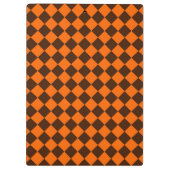 Orange Brown Diamond Schachbrett Pattern Klemmbrett (Rückseite)