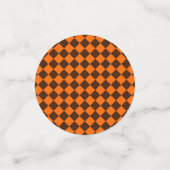 Orange Brown Diamond Schachbrett Pattern Konfetti (Klein Vorderseite)
