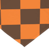 Orange Brown Diamond Schachbrett Pattern Kurzer Tischläufer (Ecke)