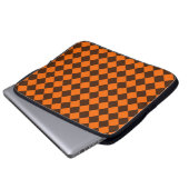 Orange Brown Diamond Schachbrett Pattern Laptopschutzhülle (Vorne Knopf)